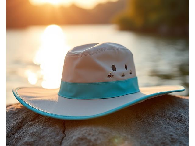 Stylish and protective kayaking hat on a sunny day